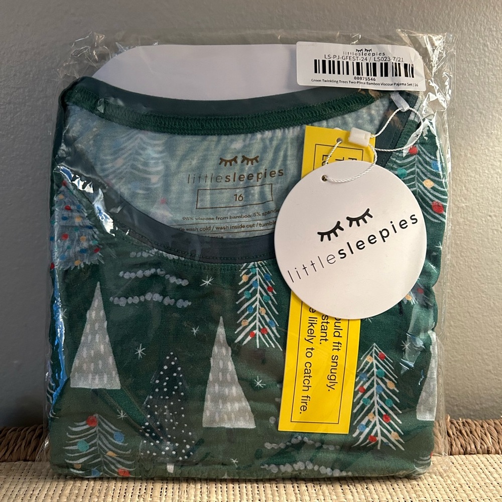 Little sleepies green Christmas tree pajama set